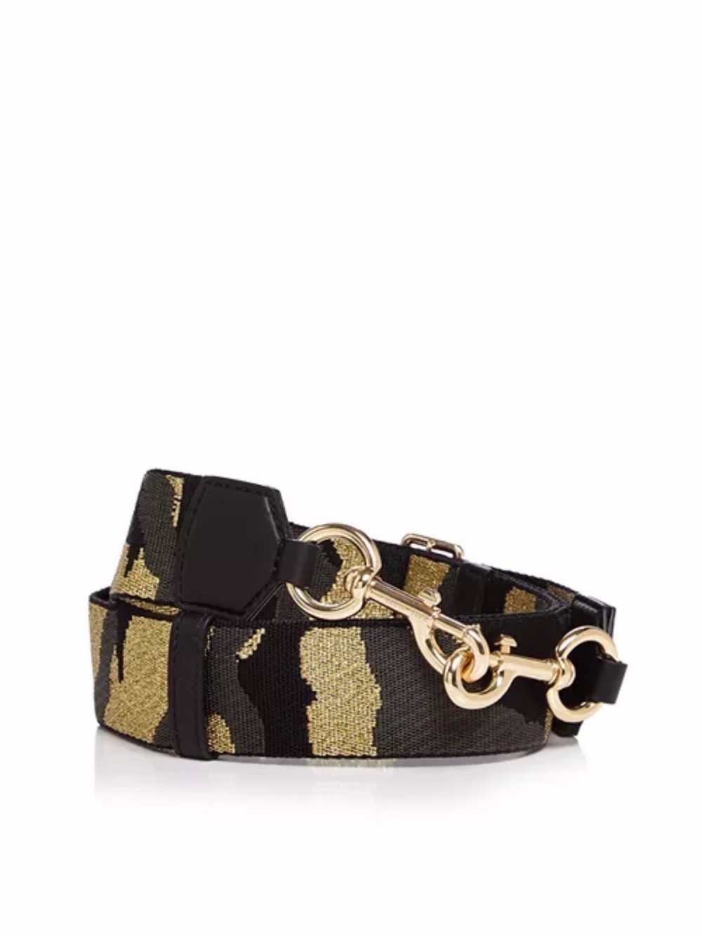 Marc Jacobs Black and Gold Jacquard Shoulder Strap with Gold Hardware